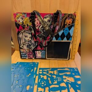 monster High Stylish Pink and Black Tote Bag